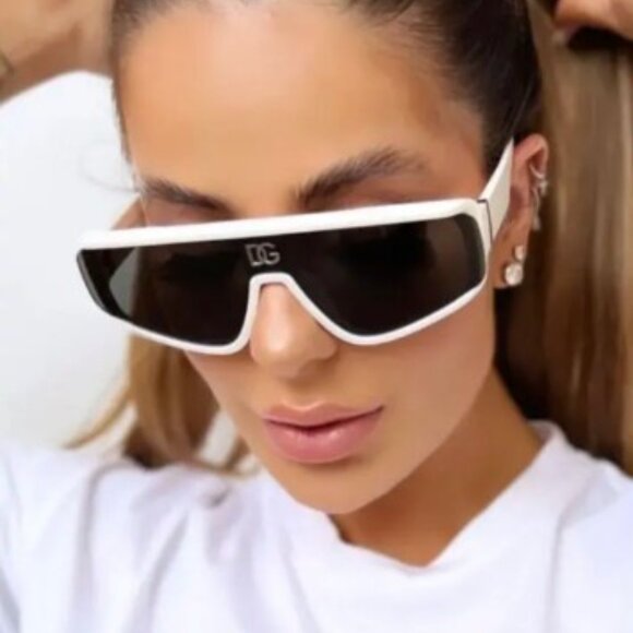 NEW DOLCE&GABBANA DG6177 3312/87 SUNGLASSES SHIELD WHITE DG6177 331287 UNISEX - Picture 1 of 11